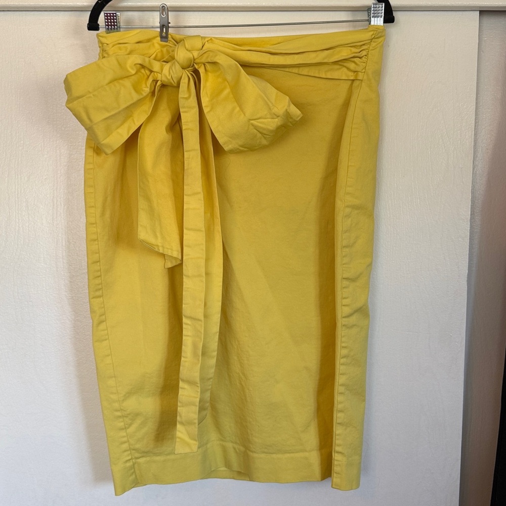 New York & Company Bright Yellow Tie-Waist Pencil Skirt